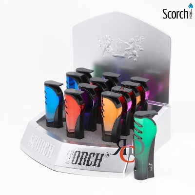 SCORCH TORCH SLIM OMBRE TORCH PULL DOWN LITE W/ SEE THRU BUTANE 12CT/ DISPLAY